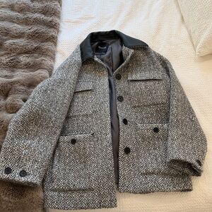 Madewell Leather Collar Flap-Pocket Field Jacket